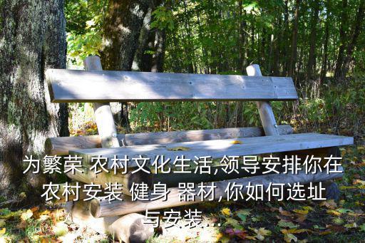 為繁榮 農(nóng)村文化生活,領導安排你在 農(nóng)村安裝 健身 器材,你如何選址與安裝...