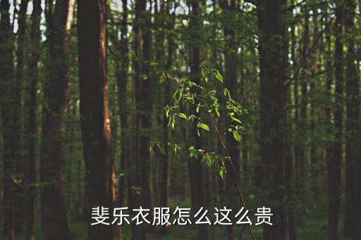  斐樂(lè)衣服怎么這么貴