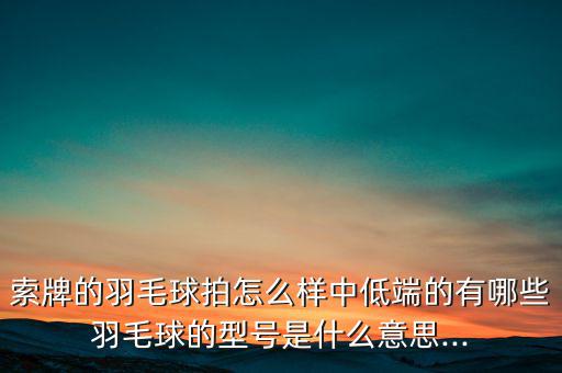 索牌的羽毛球拍怎么樣中低端的有哪些羽毛球的型號(hào)是什么意思...