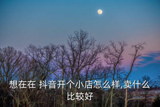 想在在 抖音開個小店怎么樣,賣什么比較好