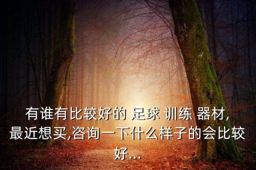 有誰有比較好的 足球 訓(xùn)練 器材,最近想買,咨詢一下什么樣子的會(huì)比較好...