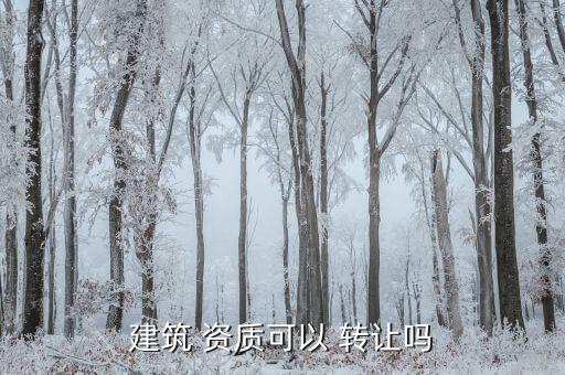 建筑 資質可以 轉讓嗎
