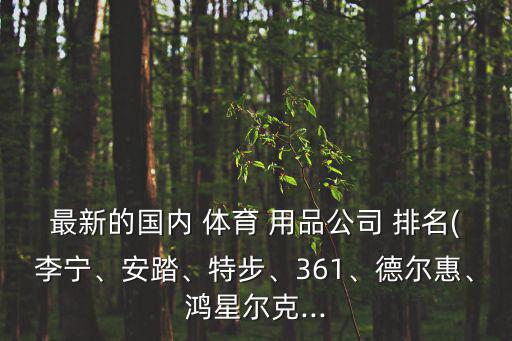 最新的國內(nèi) 體育 用品公司 排名(李寧、安踏、特步、361、德爾惠、鴻星爾克...