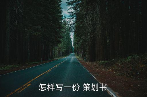 怎樣寫一份 策劃書