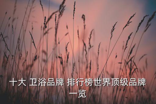 十大 衛(wèi)浴品牌 排行榜世界頂級品牌一覽