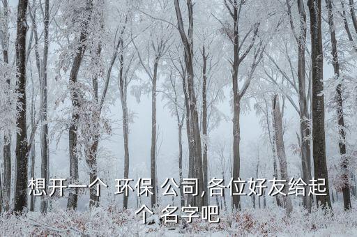 想開一個 環(huán)保 公司,各位好友給起個 名字吧