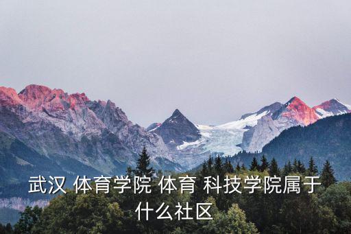 武漢 體育學(xué)院 體育 科技學(xué)院屬于什么社區(qū)