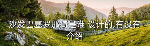 沙發(fā)巴塞羅那椅是誰 設(shè)計(jì)的,有沒有介紹