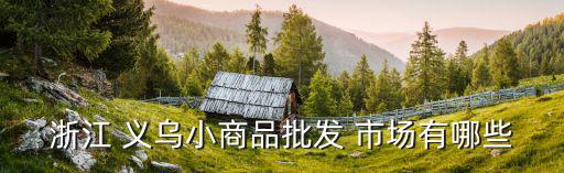 浙江 義烏小商品批發(fā) 市場(chǎng)有哪些
