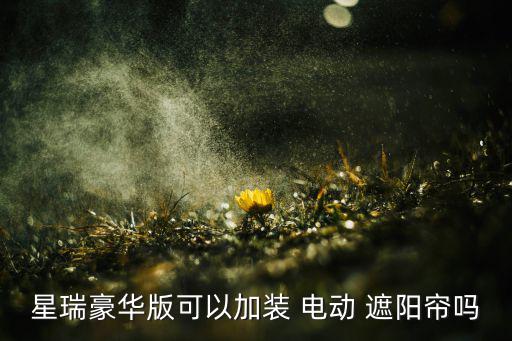 星瑞豪華版可以加裝 電動(dòng) 遮陽(yáng)簾嗎