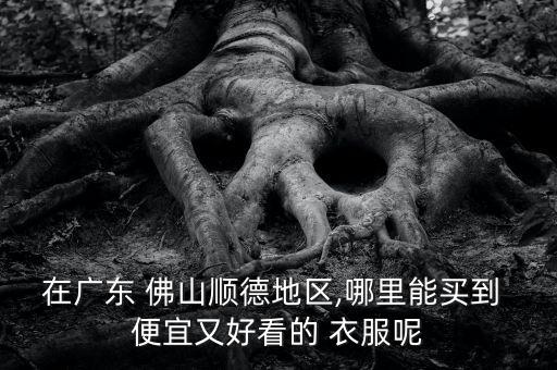 在廣東 佛山順德地區(qū),哪里能買(mǎi)到 便宜又好看的 衣服呢