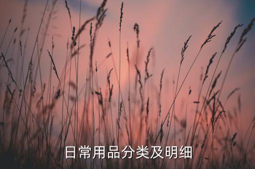 日常用品分類(lèi)及明細(xì)
