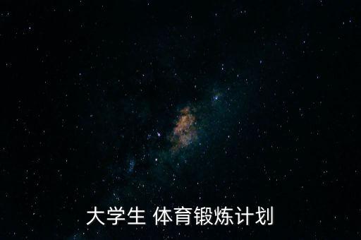 大學(xué)生 體育鍛煉計劃