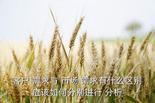 客戶 需求與 市場 需求有什么區(qū)別應(yīng)該如何分別進(jìn)行 分析