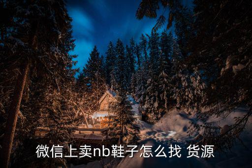 微信上賣nb鞋子怎么找 貨源