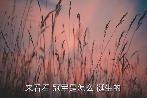 來看看 冠軍是怎么 誕生的