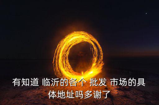 有知道 臨沂的各個(gè) 批發(fā) 市場(chǎng)的具體地址嗎多謝了