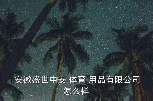  安徽盛世中安 體育 用品有限公司怎么樣