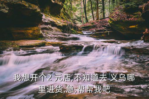 我想開個(gè)2 元店,不知道去 義烏哪里進(jìn)貨,急,幫幫我吧