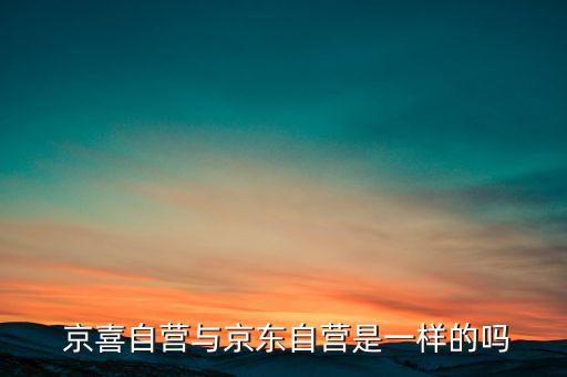  京喜自營(yíng)與京東自營(yíng)是一樣的嗎
