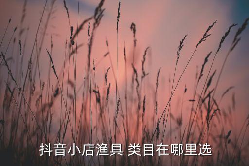  抖音小店漁具 類目在哪里選