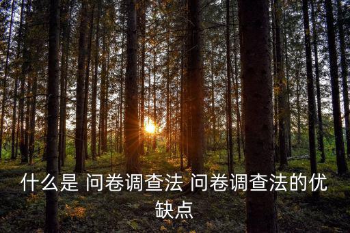 什么是 問卷調(diào)查法 問卷調(diào)查法的優(yōu)缺點