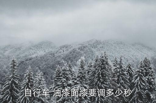 自行車(chē) 油漆面漆要調(diào)多少秒