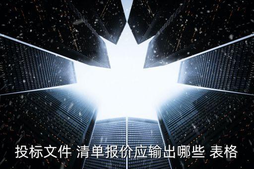 投標(biāo)文件 清單報(bào)價(jià)應(yīng)輸出哪些 表格