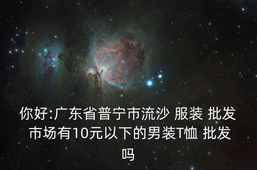 你好:廣東省普寧市流沙 服裝 批發(fā) 市場(chǎng)有10元以下的男裝T恤 批發(fā)嗎