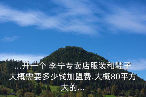 加盟一個李寧店要多少錢,開100平李寧專賣店需要多少錢?