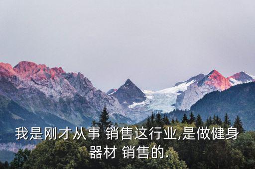 我是剛才從事 銷售這行業(yè),是做健身 器材 銷售的.