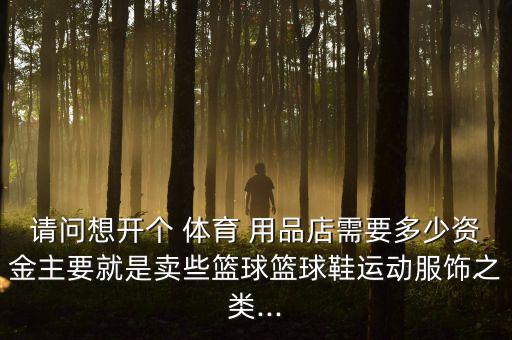 請問想開個 體育 用品店需要多少資金主要就是賣些籃球籃球鞋運動服飾之類...