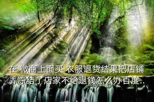在 微商上面買 衣服退貨結(jié)果把店鋪弄凍結(jié)了店家不給退錢怎么辦百度...