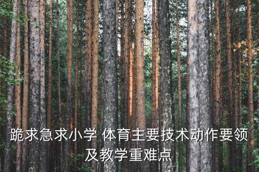 跪求急求小學(xué) 體育主要技術(shù)動(dòng)作要領(lǐng)及教學(xué)重難點(diǎn)
