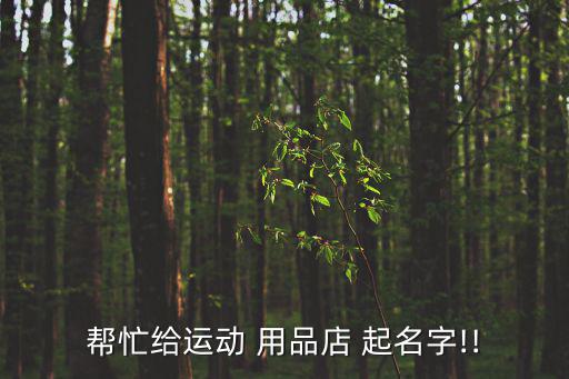 幫忙給運(yùn)動 用品店 起名字!!