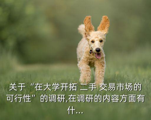 關(guān)于“在大學(xué)開拓 二手 交易市場(chǎng)的可行性”的調(diào)研,在調(diào)研的內(nèi)容方面有什...