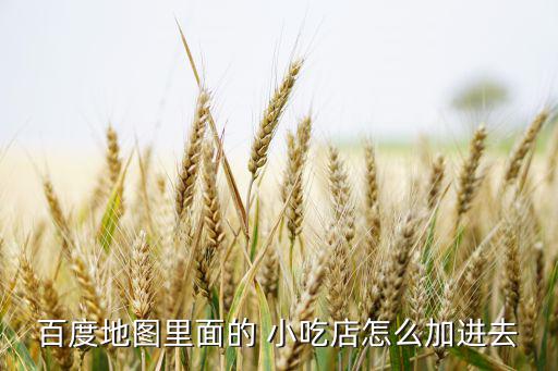 百度地圖里面的 小吃店怎么加進去