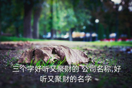  三個字好聽又聚財?shù)?公司名稱,好聽又聚財?shù)拿? class=