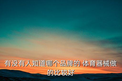 有沒有人知道哪個(gè)品牌的 體育器械做的比較好
