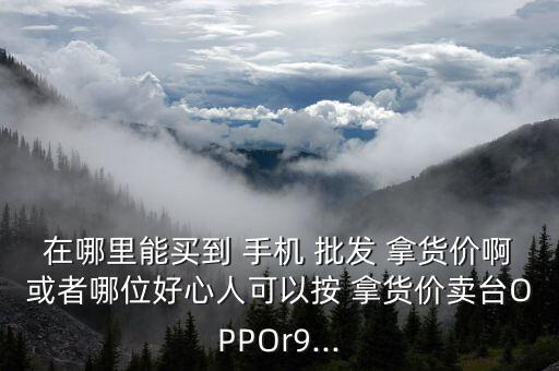 在哪里能買到 手機(jī) 批發(fā) 拿貨價(jià)啊或者哪位好心人可以按 拿貨價(jià)賣臺OPPOr9...