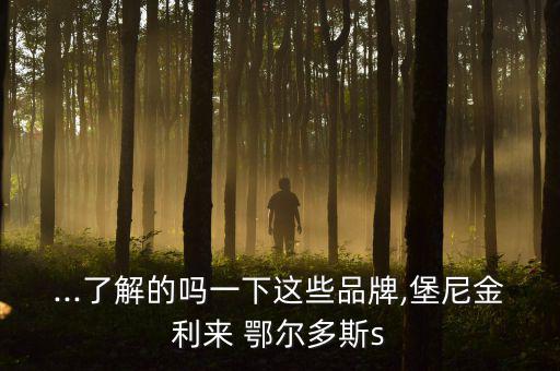 ...了解的嗎一下這些品牌,堡尼金利來 鄂爾多斯s
