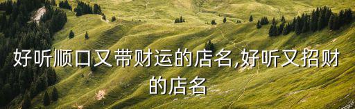 寓意財源滾滾的店鋪名字,又順利又有財氣的公司名字