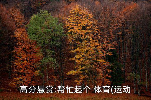高分懸賞:幫忙起個(gè) 體育(運(yùn)動(dòng)