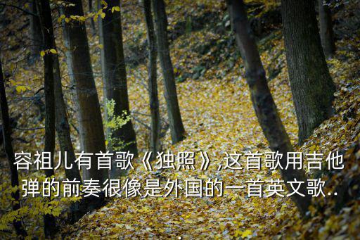 容祖兒有首歌《獨照》,這首歌用吉他彈的前奏很像是外國的一首英文歌...