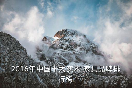 2016年中國十大實木 家具品牌排行榜