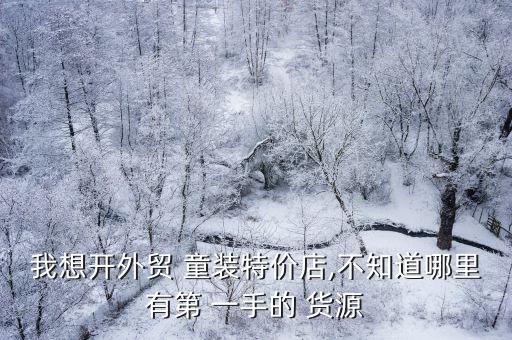 我想開外貿(mào) 童裝特價(jià)店,不知道哪里有第 一手的 貨源