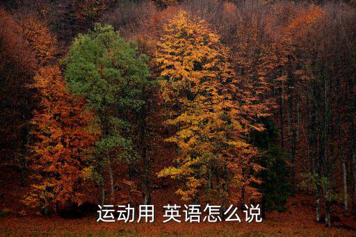  運動用 英語怎么說