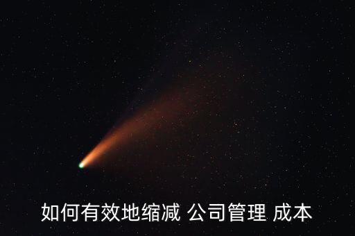 如何有效地縮減 公司管理 成本