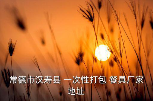 常德市漢壽縣 一次性打包 餐具廠家地址
