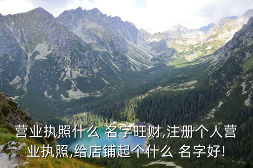 營(yíng)業(yè)執(zhí)照什么 名字旺財(cái),注冊(cè)個(gè)人營(yíng)業(yè)執(zhí)照,給店鋪起個(gè)什么 名字好!